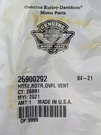 Genuine Harley-Davidson Pan America RA1250 Radiator Hose Overflow Vent 269002920
