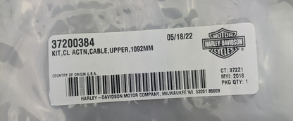 Genuine Harley-Davidson 37200384 43" Upper Clutch Cable Assembly 372003841
