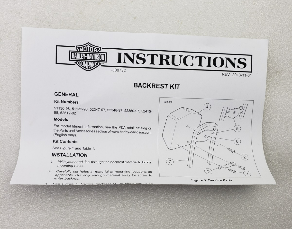 Harley-Davidson OEM 52347-97 Passenger Sissy Bar Large Backrest Pad Black3