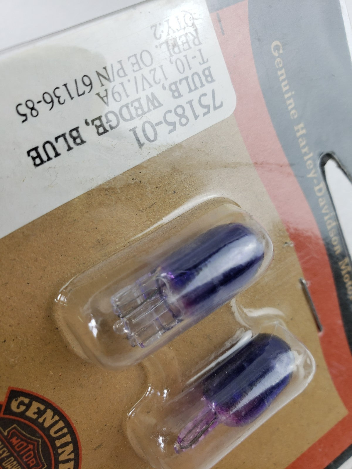 Genuine Harley Davidson Blue Wedge Light Bulbs New 75185-015