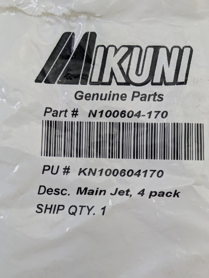 Genuine Mikuni 170 Main Jet N100604-170 Carburetor Main Jets - Pack of 36