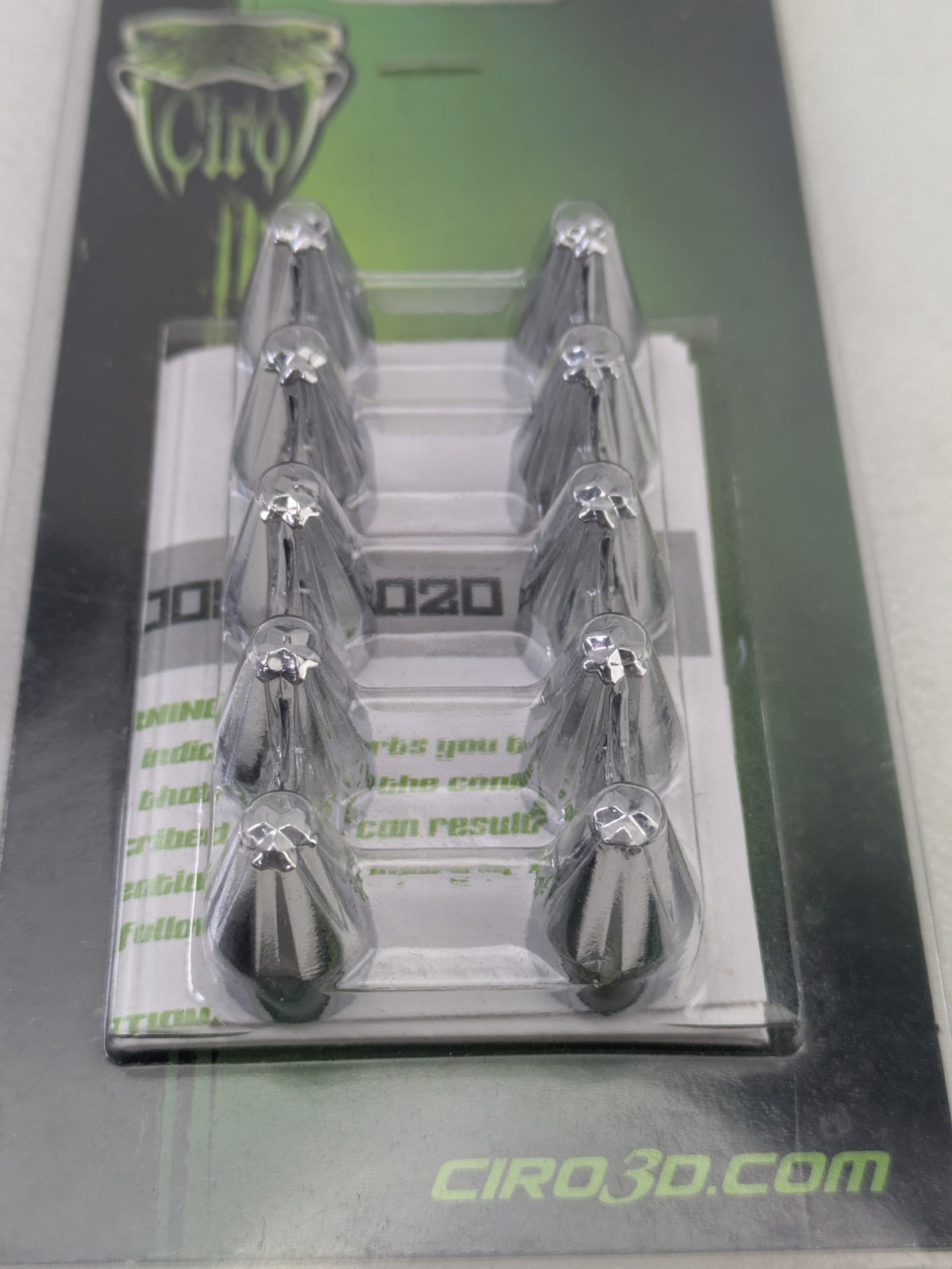 Ciro 70013 Push On Chrome Spike Style Bolt Caps 1/4" *NEW* Pack Of 106